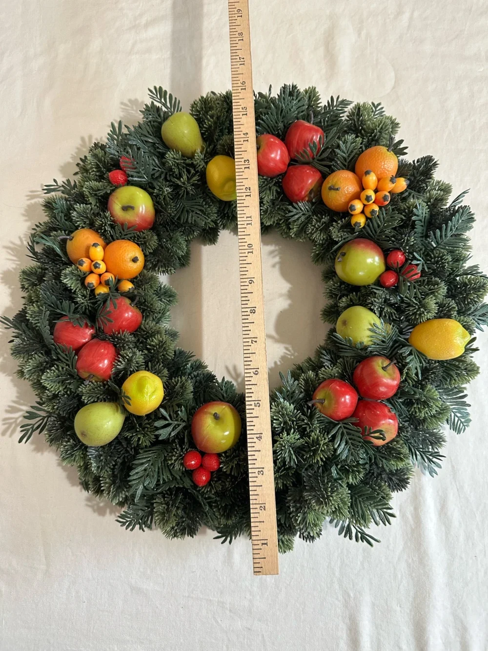 Vintage Williamsburg Style Faux Fruit and Greenery Wreath